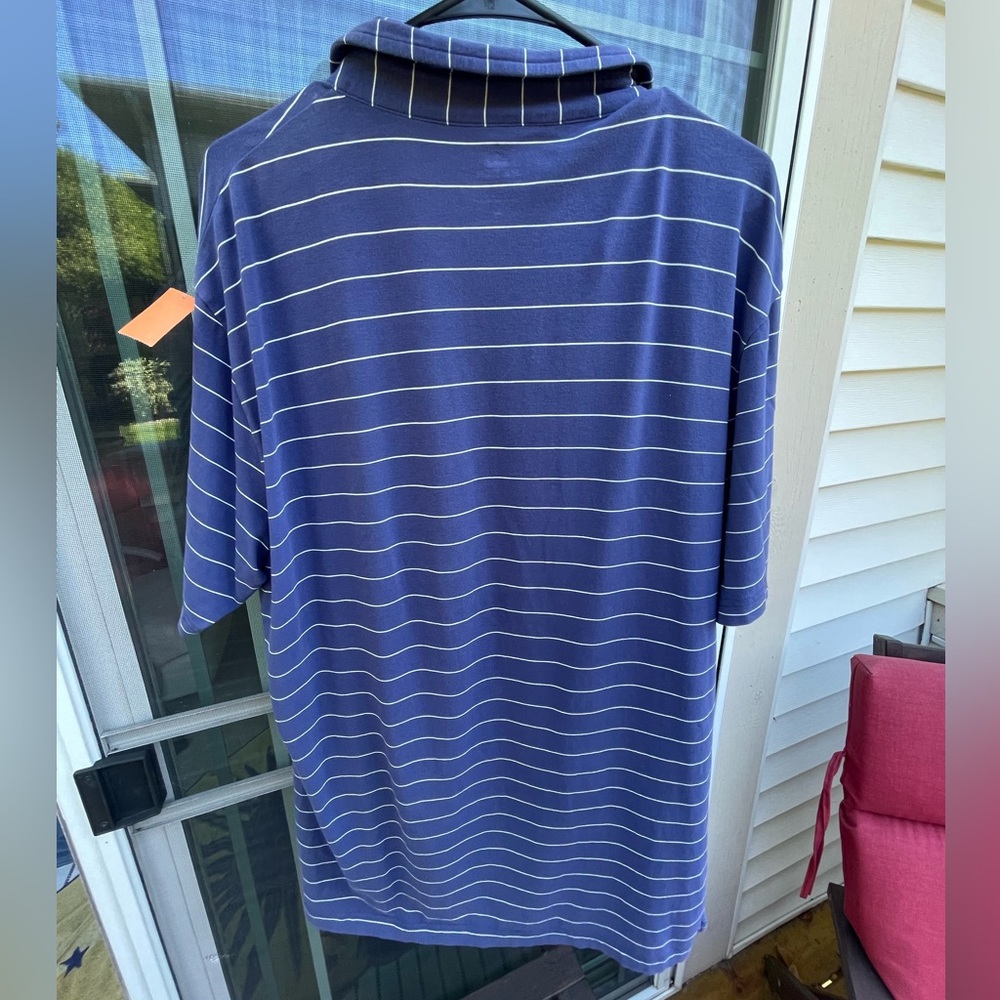 Peter Millar Seaside Wash Blue/White Striped Golf Polo. Men’s Large. Cotton. - Picture 4 of 6